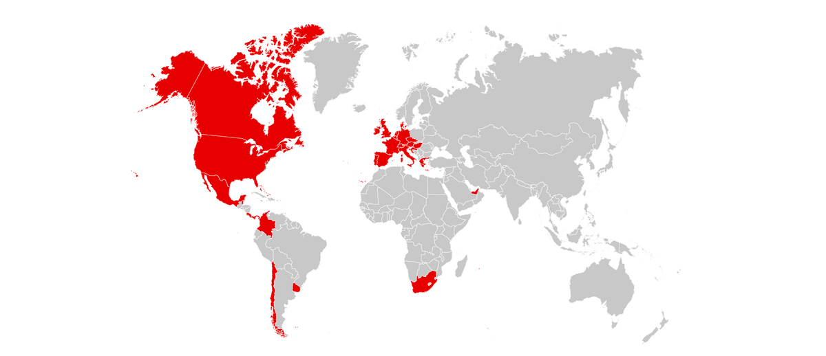 Engel & Völkers global presence map