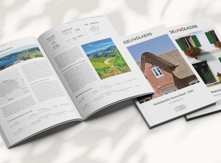 One open and two closed market reports on a white background