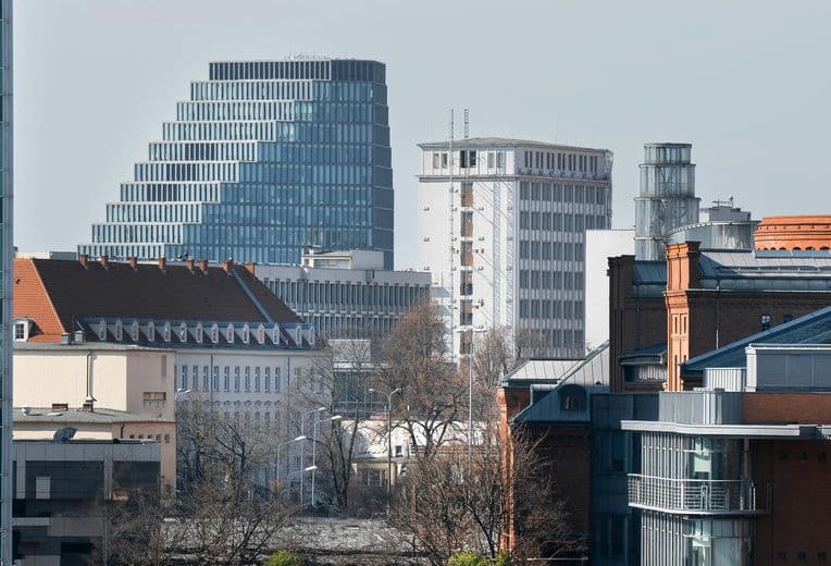 Baltyk among Buildings in Poznan in Poland