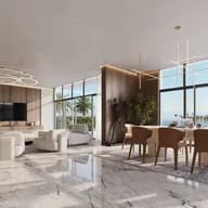 Open plan living space in villa