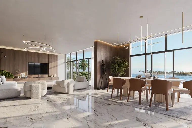 Open plan living space in villa