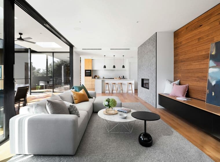 Salón cocina amplio y elegante