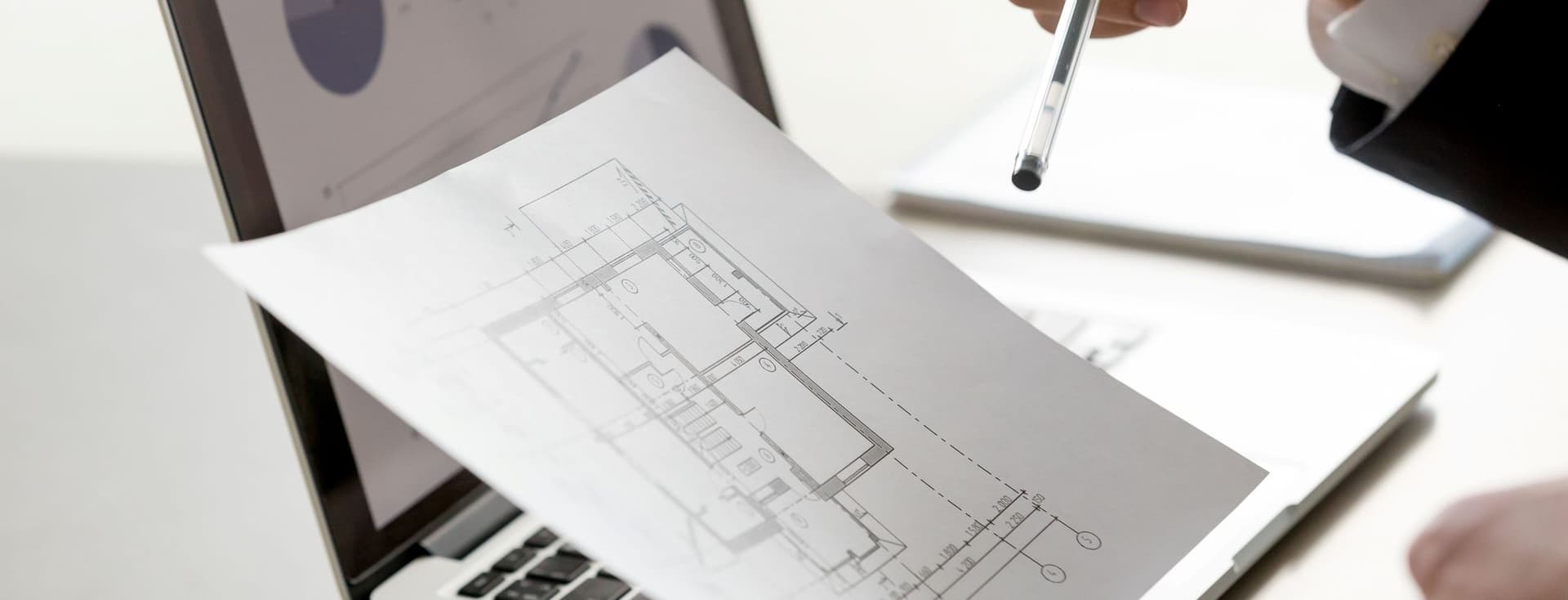 Real estate agent holding a cadastral record to verify the property details. AI-generated image