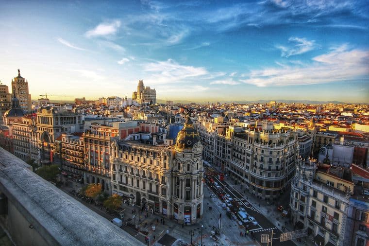 Vista área del centro de Madrid