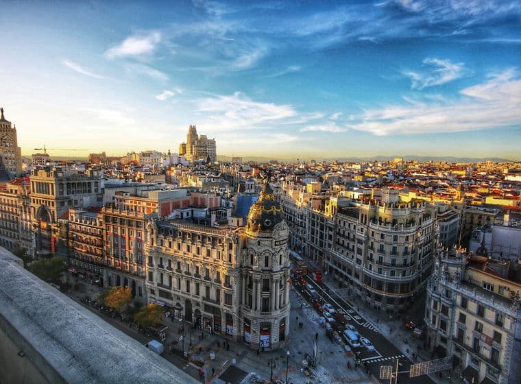 Vista área del centro de Madrid