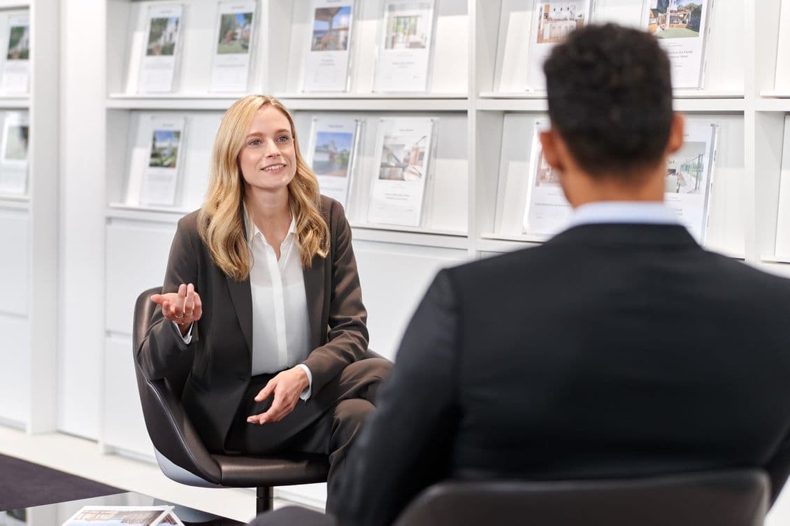 In the office at work