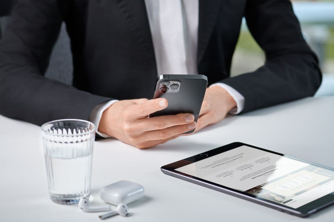 Person holding phone