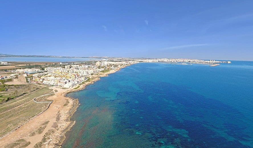 Cala Ferris and Playa Ferris to Playa Torrevieja and Port of Torrevieja. View of Cala Ferris and Playa Ferris to Playa Torrevieja and Port of Torrevieja.